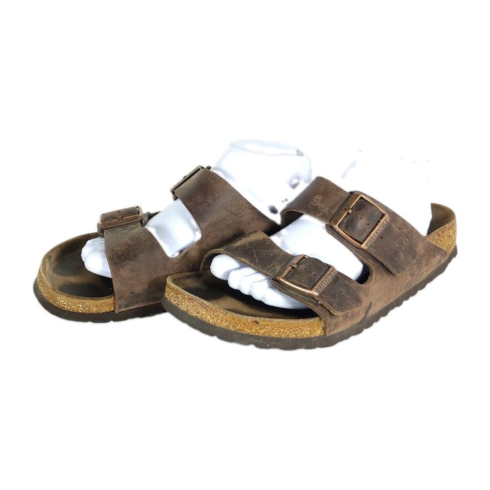 BIRKENSTOCK Arizona Men's EU42 US9 Habana Oiled Leather Slide Sandals